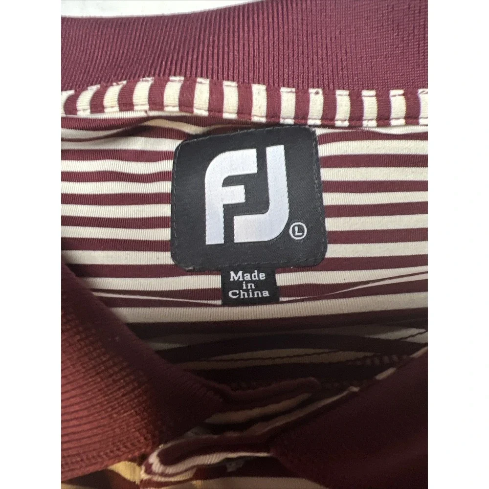 Footjoy Golf Polo Shirt Men's Large Richland  Embroidered Sleeve Striped - Picture 2 of 16